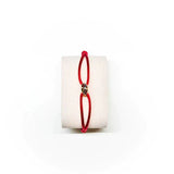 Tri Colour Knot Cord Bracelet with Ring Accent