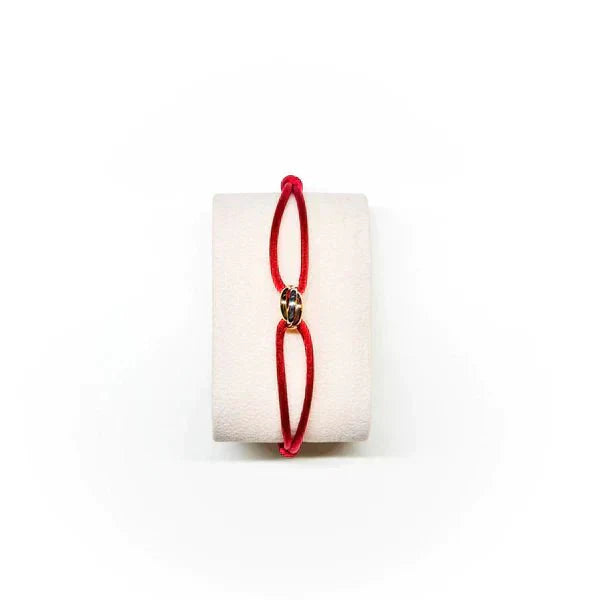 Tri Colour Knot Cord Bracelet with Ring Accent