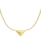 Gold Triangle Love Necklace - Geometric Heart Pendant - 18K Gold Tone