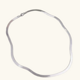 Gold-Tone Herringbone Flat Chain Necklace