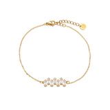 Gold Up and Down Zirconia Bracelet - Sparkling Layered Gem Design