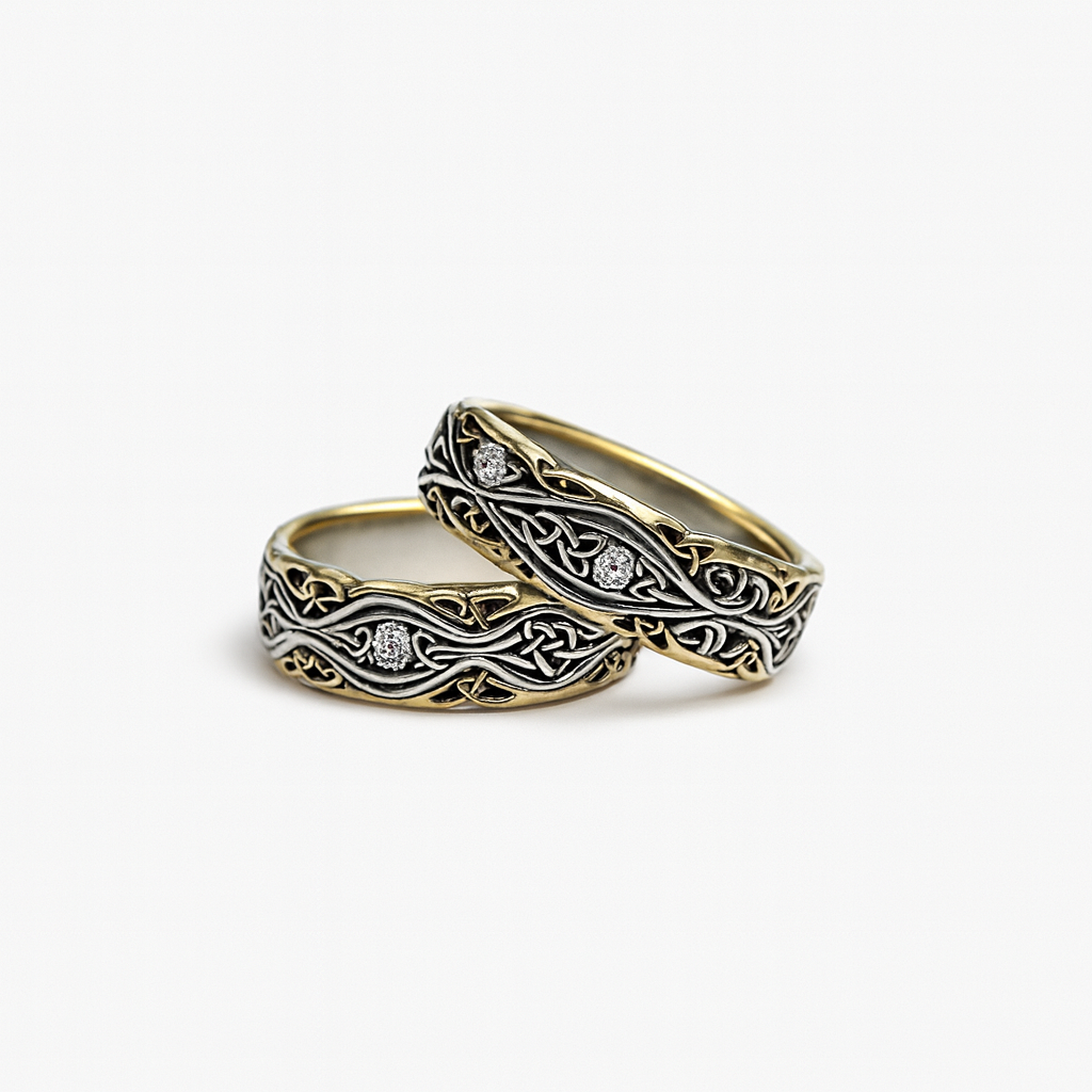 Vintage Gold and Silver Couple Rings