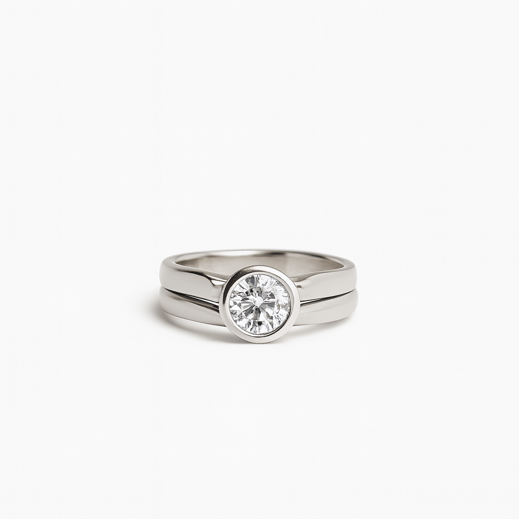 Vintage Round Crystal Silver Tone Ring