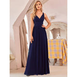 Women's V Neck Sleeveless Evening Dress | Maxi