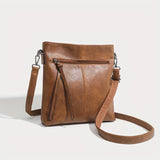 Retro Square Leather Crossbody Bag