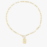 Gold Necklace with Star Tag & Toggle Clasp - Celestial Heritage Design
