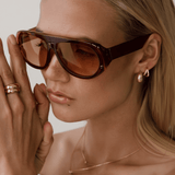 Women’s Resort-Style Sunglasses – Coco/Khaki Frame with Cinnamon-Tinted Lenses
