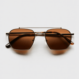 Women’s Aviator Sunglasses – Gold Metal Frame with Chocolate Lenses