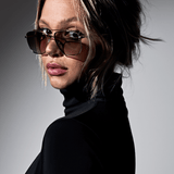 Women’s Gold Metal Frame Sunglasses – Graphite-Tinted Lenses