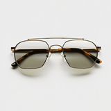 Women’s Gold Metal Frame Sunglasses – Graphite-Tinted Lenses