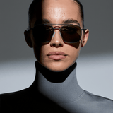 Women’s Silver Metal Frame Sunglasses – Khaki-Tinted Lenses