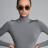 Women’s Silver Metal Frame Sunglasses – Khaki-Tinted Lenses