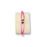 Tri Colour Knot Cord Bracelet with Ring Accent