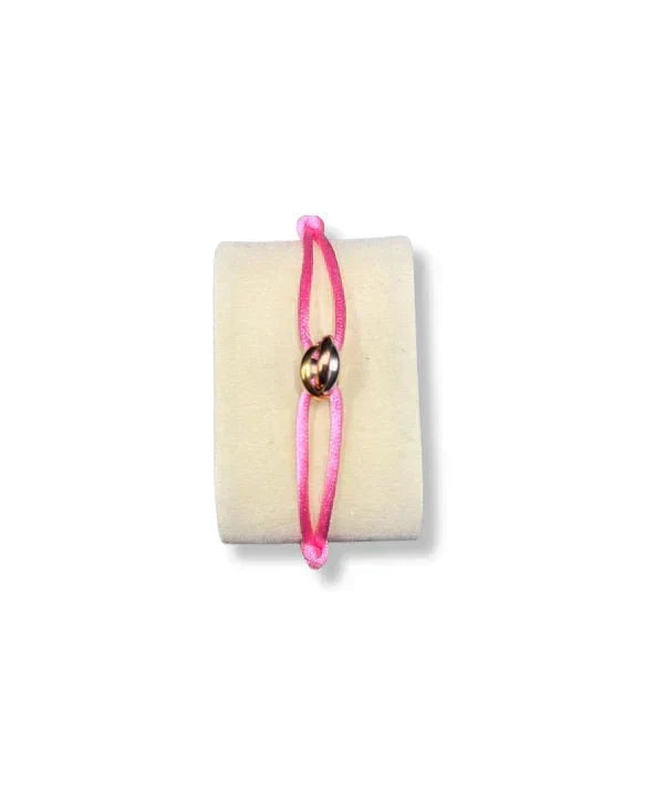 Tri Colour Knot Cord Bracelet with Ring Accent