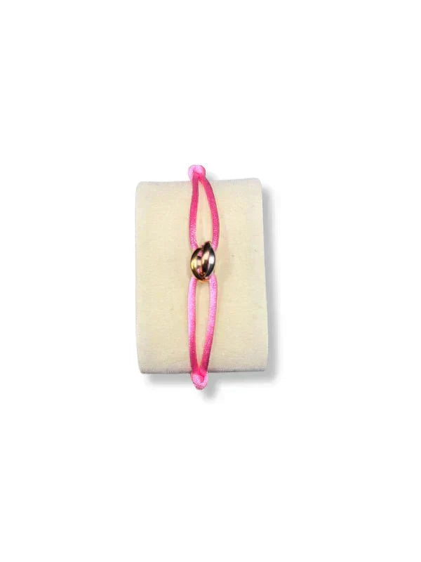 Tri-Colour Knot Cord Bracelet with Ring Accent