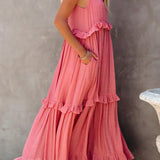 Women's Halter Summer Dress with Ruffles | Maxi