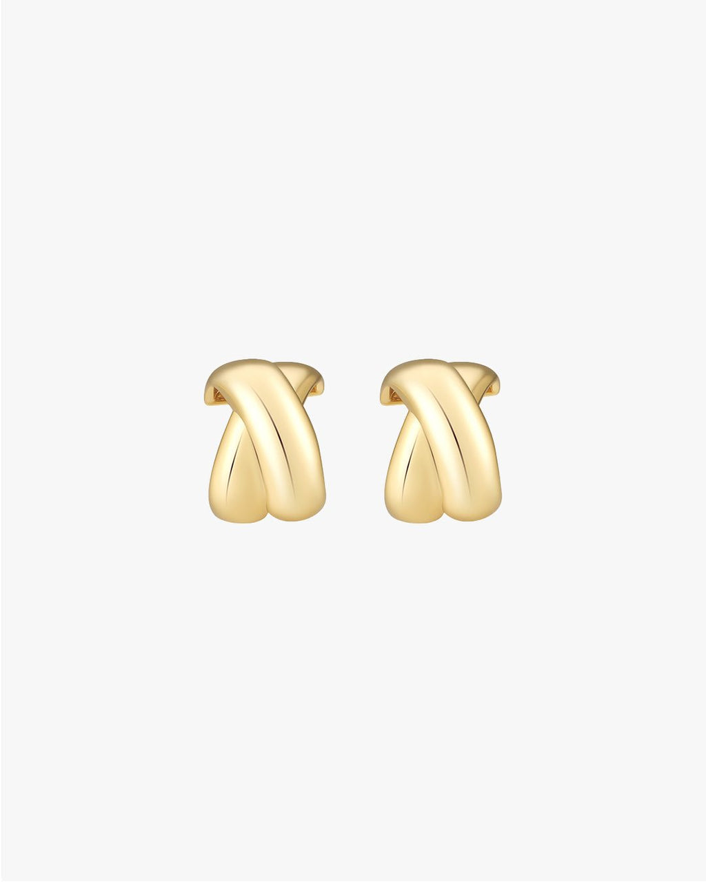 Gold Twisted Hoop Earrings – Sculptural Modern Minimalist Jewelry