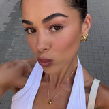 Gold Hoop Earrings - Twisted Sculptural Design - 18K Gold Tone - Polished