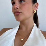 Gold Hoop Earrings - Twisted Sculptural Design - 18K Gold Tone - Polished