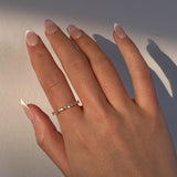 Gold Eternity Ring - Graduated Zirconia Stones - 18K Gold Tone - Polished Band