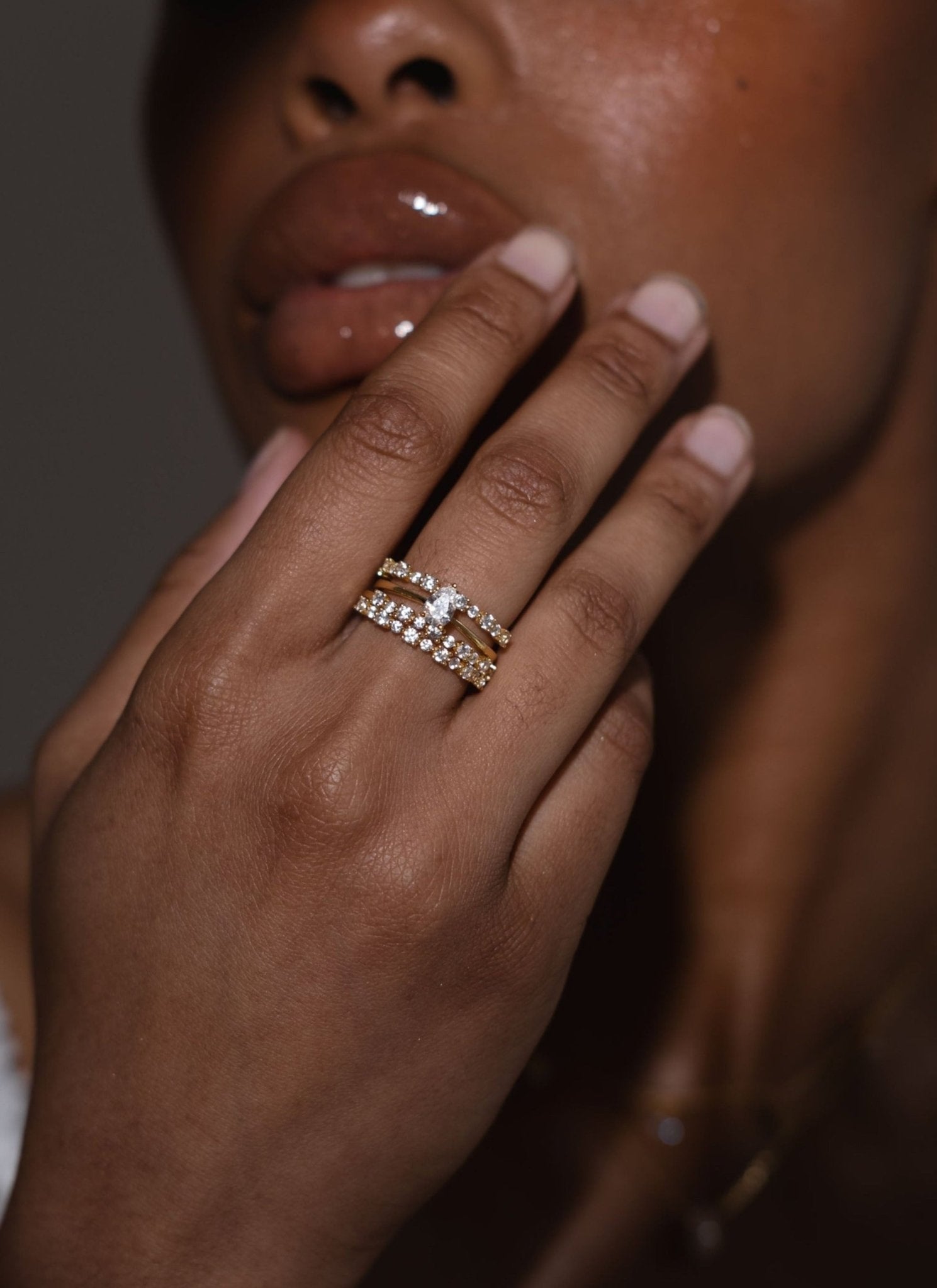 Gold Ring with Graduated Round Stones