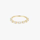 Gold Eternity Ring - Graduated Zirconia Stones - 18K Gold Tone - Polished Band