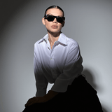 Women’s Classic Sunglasses – Black Frame with Khaki-Tinted Lenses