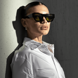 Women’s Classic Sunglasses – Black Frame with Khaki-Tinted Lenses