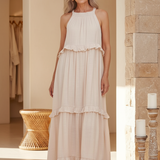 Women's Halter Summer Dress with Ruffles | Maxi