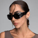Women’s Sport Wraparound Sunglasses – Black Frame with Smoke-Tinted Lenses