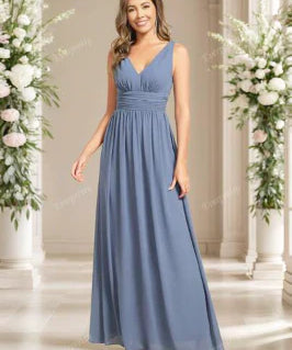 Women's V Neck Sleeveless Evening Dress | Maxi