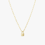 Gold Padlock Necklace - Pendant Chain Design - 18K Gold Tone - Stainless Steel