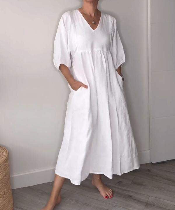 Women's Casual Dress with Pockets | Midi