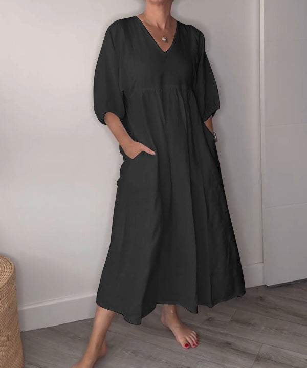 Women's Casual Dress with Pockets | Midi