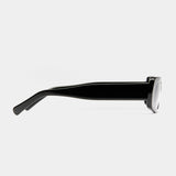 Women’s Slim Rectangular 90s Sunglasses – Black Frame with Smoke Grey Lenses