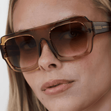 Women’s Resort-Style Sunglasses – Caramel Frame with Toffee-Tinted Lenses