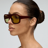 Women’s Resort-Style Sunglasses – Malbec Frame with Khaki-Tinted Lenses