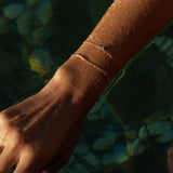 Gold Tone Bracelet with Textured Oval Links Adjustable Fit