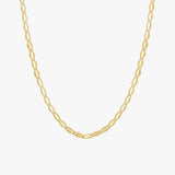 Textured Gold Oval Link Chain Necklace