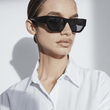 Women’s Classic Sunglasses – Black Frame with Smoke-Tinted Lenses