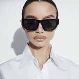 Women’s Classic Sunglasses – Black Frame with Smoke-Tinted Lenses