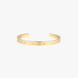 Gold Tone Bangle Bracelet with Star Detailing