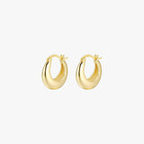 Gold Hoop Earrings - Chunky Polished Design - 18K Gold Tone - Statement Size