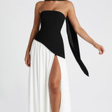 Women’s Strapless Wedding Guest Dress with High Slit | Maxi