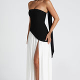 Women’s Strapless Wedding Guest Dress with High Slit | Maxi
