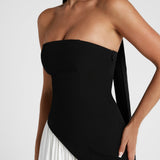 Women’s Strapless Wedding Guest Dress with High Slit | Maxi