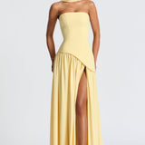 Women’s Strapless Wedding Guest Dress with High Slit | Maxi