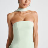 Women’s Strapless Wedding Guest Dress with High Slit | Maxi