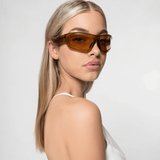 Women’s Wraparound Sunglasses – Caramel Brown Frame with Toffee-Tinted Lenses
