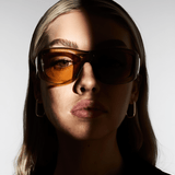 Women’s Wraparound Sunglasses – Caramel Brown Frame with Toffee-Tinted Lenses